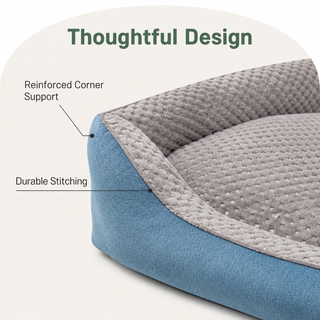 DogBedHouse Plush High-Back & Thick Padding Pet Sofa Bed