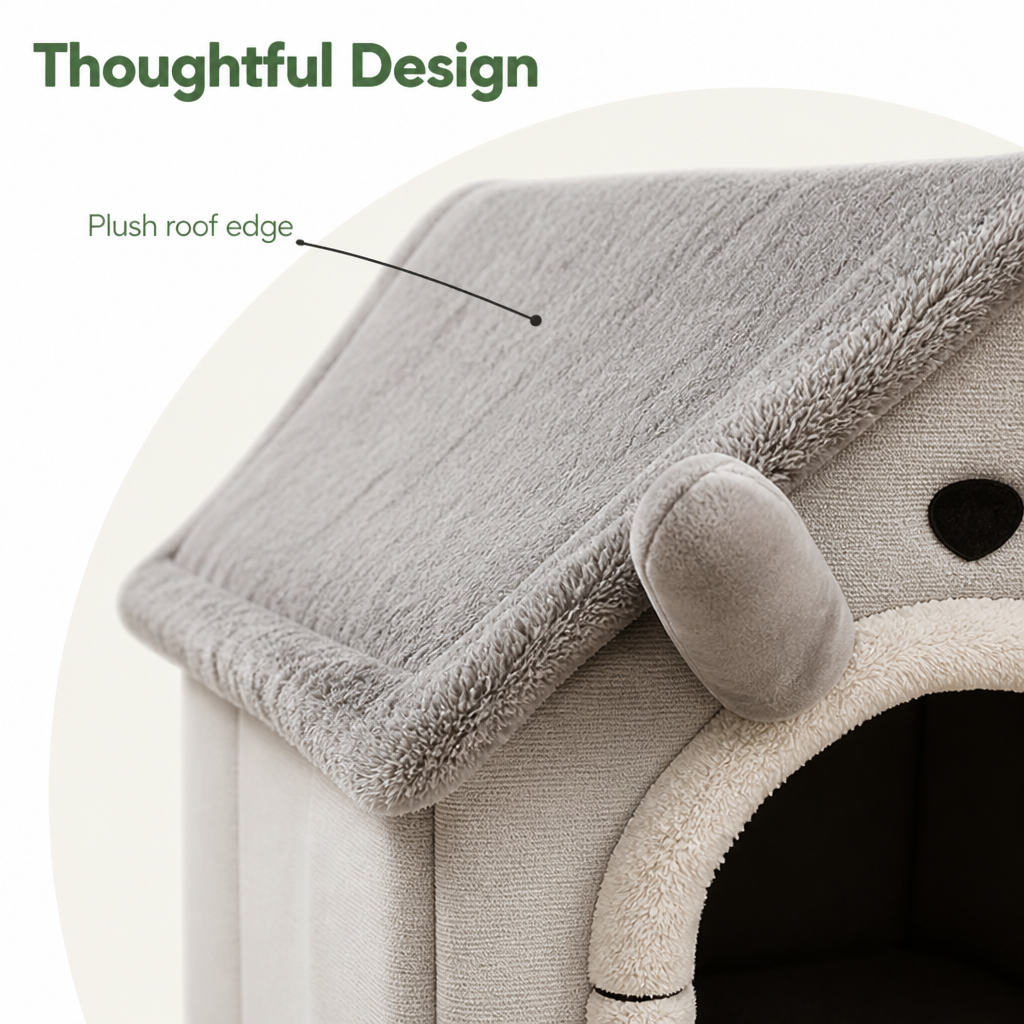 DogBedHouse Warm Insulated & Washable Cave Bed (Detachable Cover)