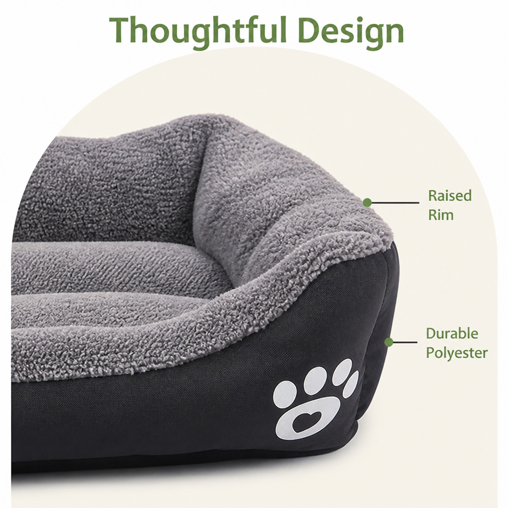 DogBedHouse Warm Plush & Washable Dog Bed