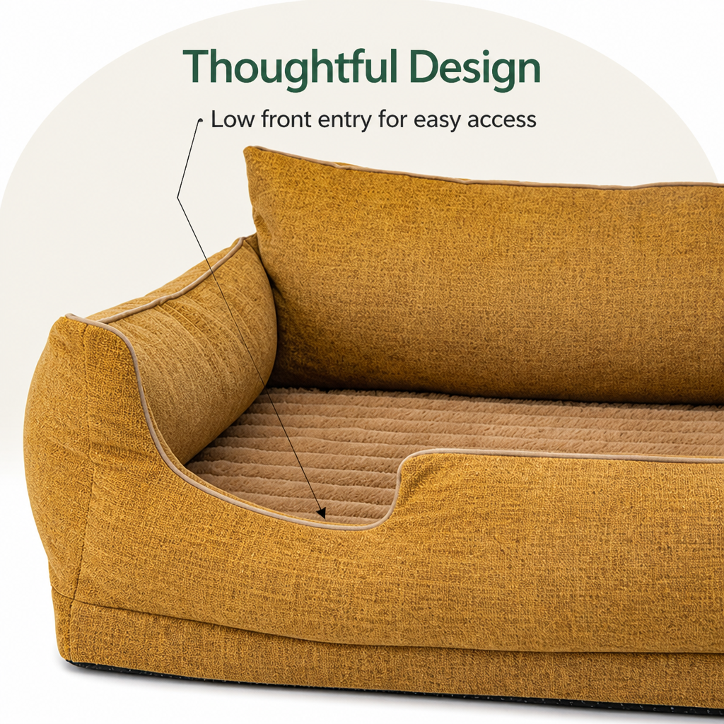 DogBedHouse Orthopedic Egg-Crate Foam Dog Bed (Water-Resistant Washable Cover)