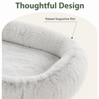 DogBedHouse Orthopedic & Washable Faux Fur Human Dog Bed (Detachable Cover)