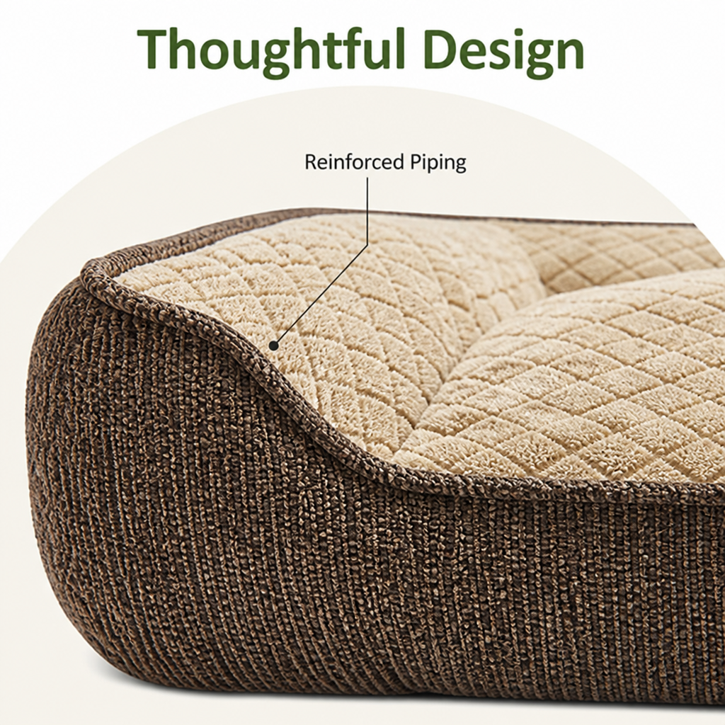 DogBedHouse Orthopedic Memory Foam Dog Bed (Machine-Washable Cover)