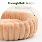 DogBedHouse Long-Pile Plush & Insulated Round Dog Bed (For Small Dogs & Cats)