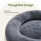 DogBedHouse Calming Plush Polyester Donut Bed