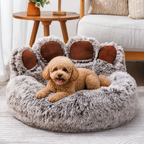 DogBedHouse Plush & Non-Slip Bear Paw Pet Bed