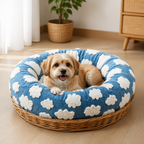 DogBedHouse Chew-Resistant Cotton & Anti-Slip Donut Dog Bed