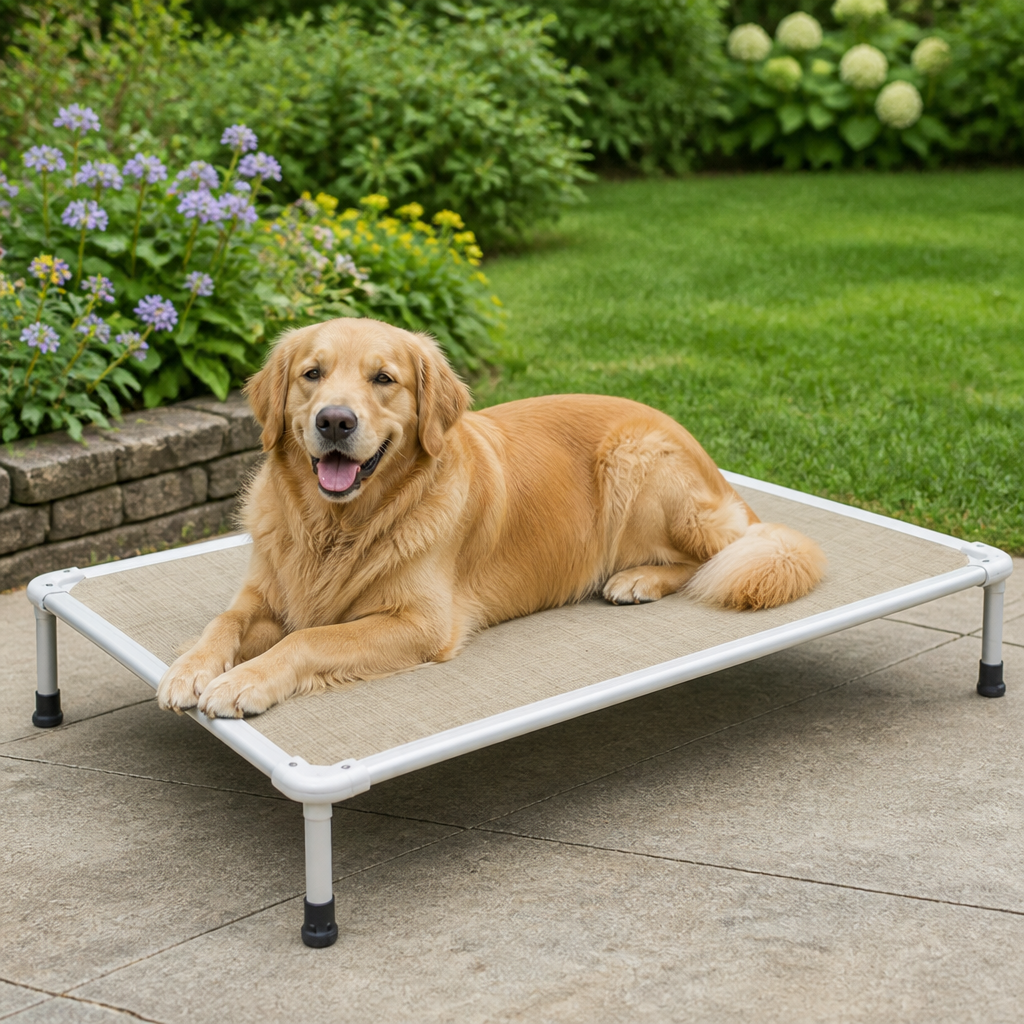 DogBedHouse Chew-Proof Aluminum Frame Elevated Dog Bed (Indoor/Outdoor)