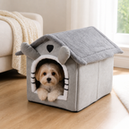 DogBedHouse All-Season Plush Washable Cat & Small Dog Bed (Non-Slip Bottom)