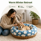 DogBedHouse Chew-Resistant Cotton & Anti-Slip Donut Dog Bed