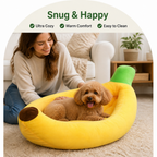 DogBedHouse Warm Cozy & Washable Banana-Shaped Pet Bed