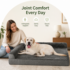 DogBedHouse Orthopedic High-Density Foam & Sherpa Dog Bed (Removable Cover)