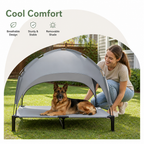 DogBedHouse Elevated Aluminum Outdoor Dog Bed (Removable Canopy)