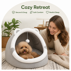 DogBedHouse Plush Polyester & Washable Pet Cave Bed