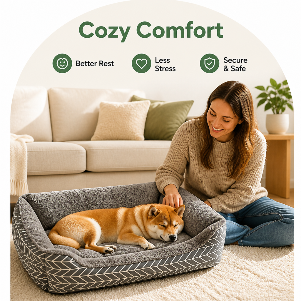 DogBedHouse Ultra-Soft Plush & Thick Cushion Pet Bed