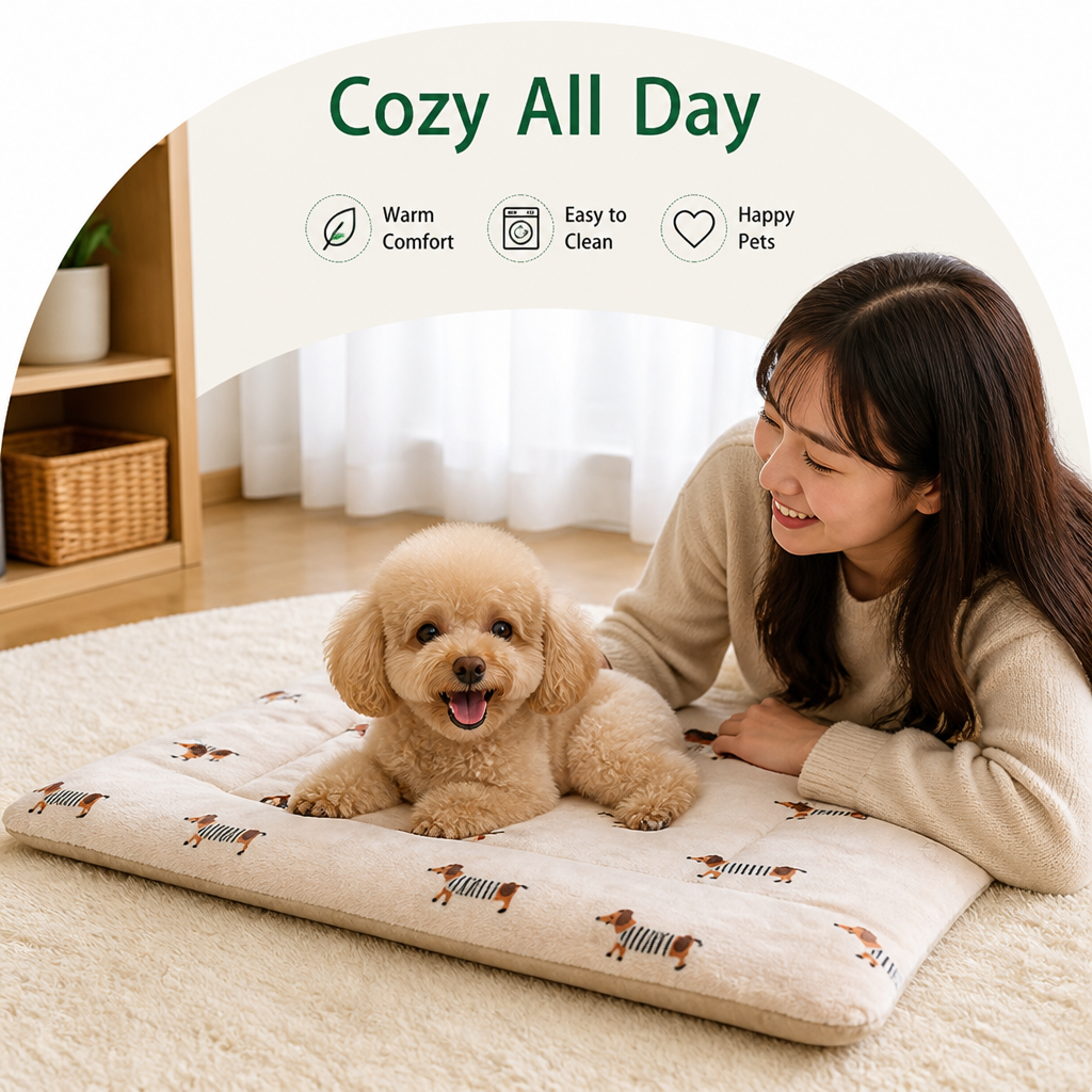DogBedHouse Double-Sided Fleece & Machine Washable Dog Bed