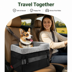 DogBedHouse Washable Foldable Elevated Booster Dog Car Seat (With Storage Bag)
