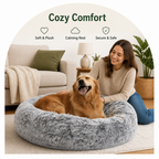 DogBedHouse Plush Long-Pile Tie-Dye Round Dog Bed
