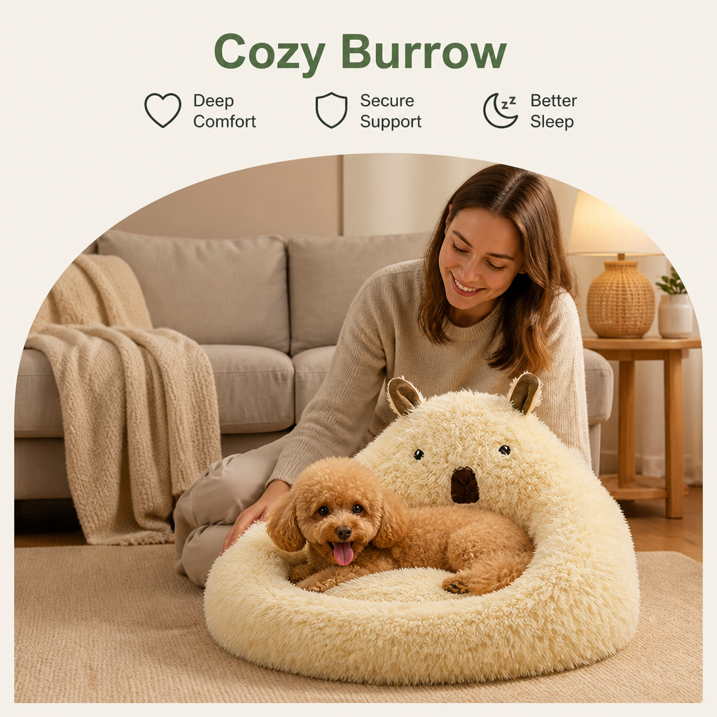 DogBedHouse Alpaca Plush High-Rebound Pet Bed