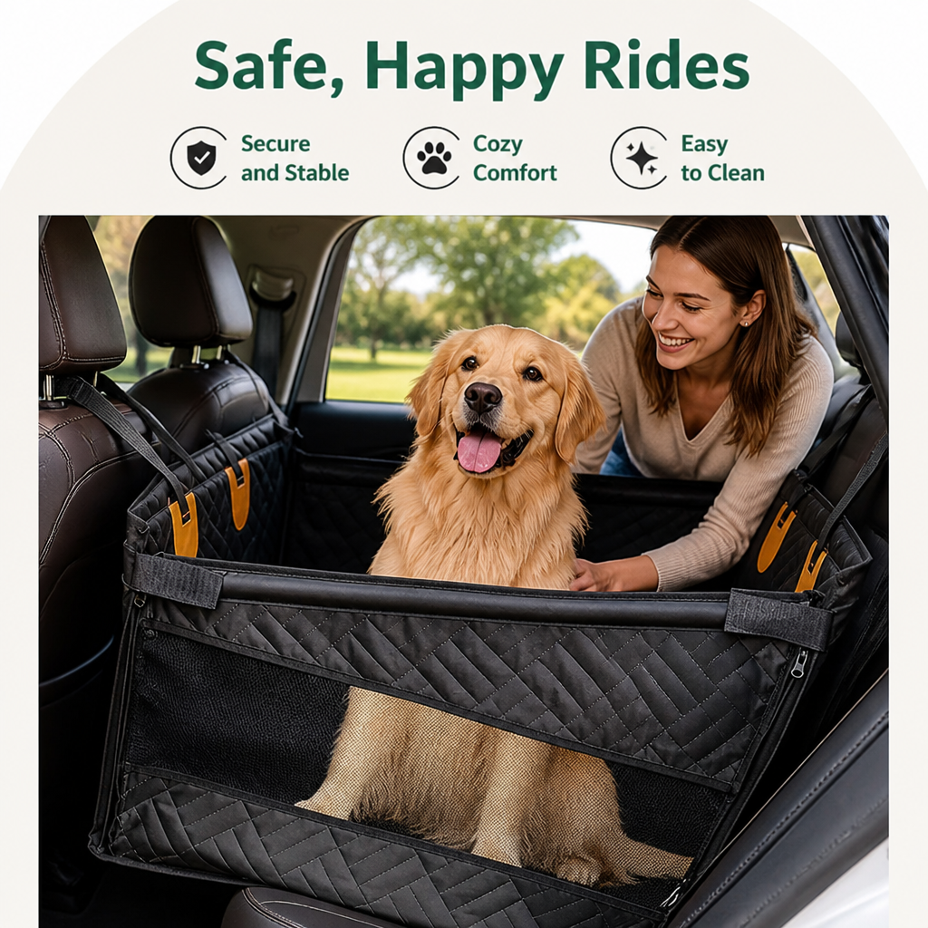 DogBedHouse Hard Base & Rear Expanders Car Seat Cover (Large)