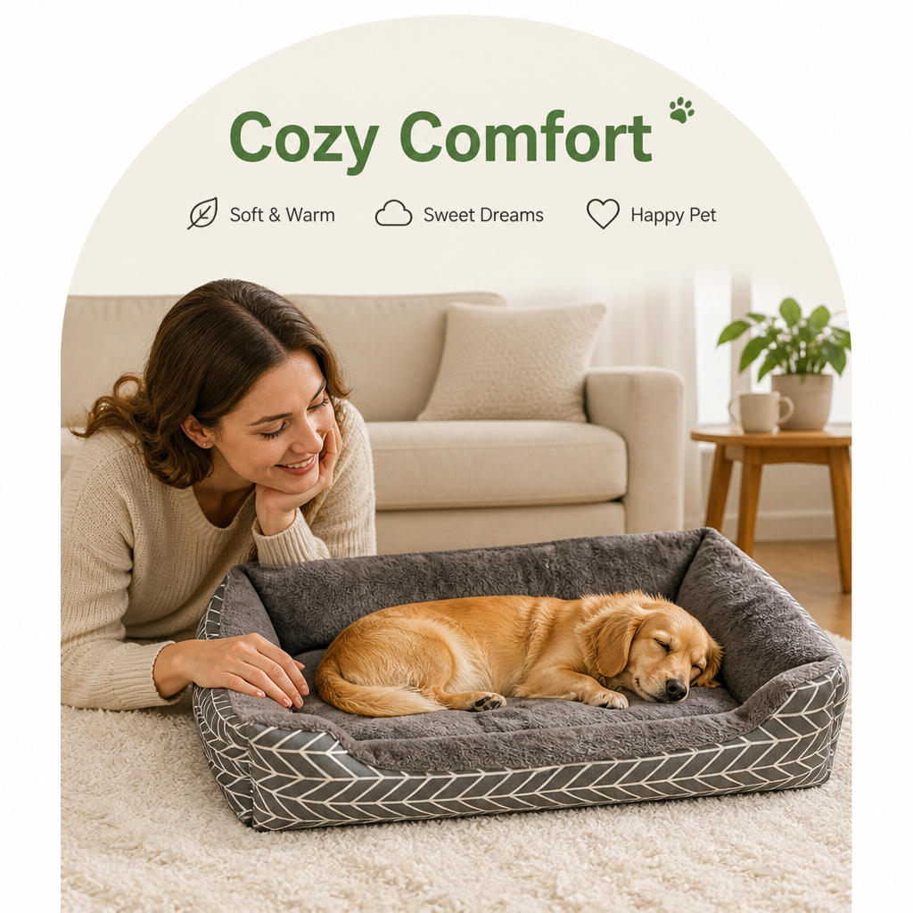 DogBedHouse Plush Polyester Winter Warm Dog Bed (Multiple Sizes)