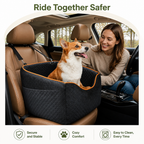 DogBedHouse Washable Canvas & Non-Slip Car Booster Seat (Up To 40 lb)