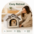 DogBedHouse Warm Insulated & Washable Cave Bed (Detachable Cover)