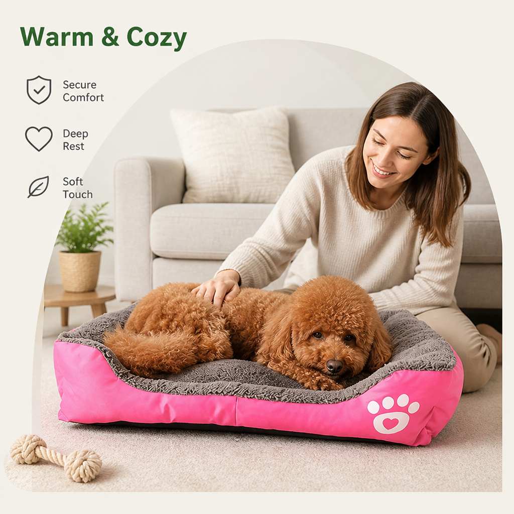 DogBedHouse Warm Plush & Washable Dog Bed
