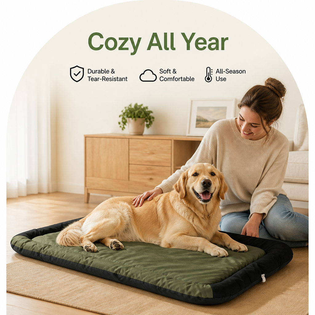 DogBedHouse Tear-Resistant Polyester All-Season Dog Bed