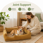 DogBedHouse Orthopedic Egg-Crate Foam Dog Bed (Water-Resistant Washable Cover)
