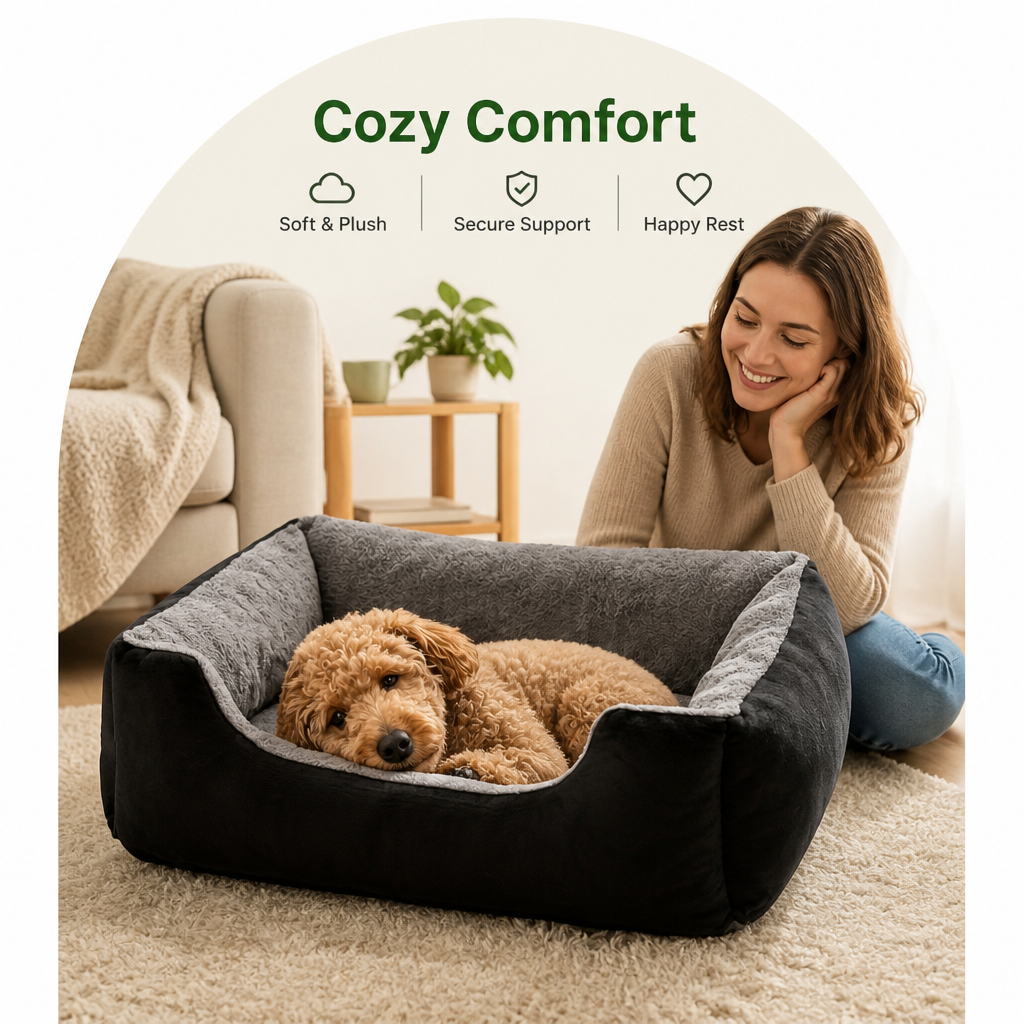 DogBedHouse Plush Mattress-Style & Easy-Clean Polyester Pet Bed (Indoor/Outdoor)