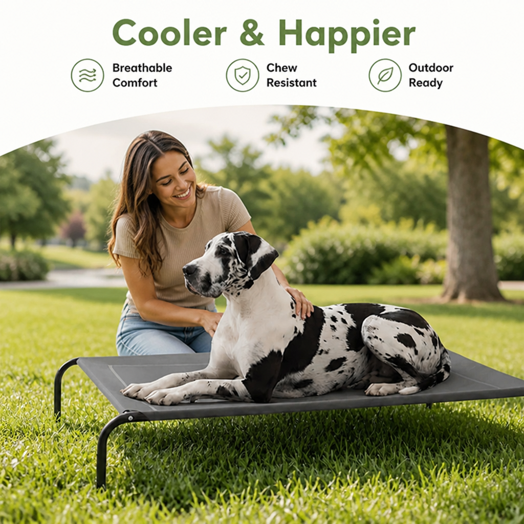 DogBedHouse Elevated Cooling & Chew-Resistant Dog Bed