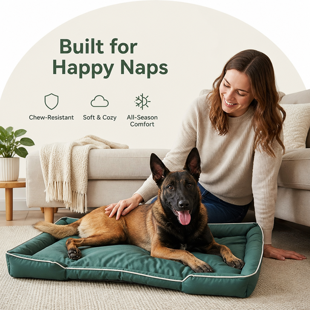 DogBedHouse Chew-Resistant 600D Oxford Dog Bed