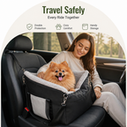 DogBedHouse Double Seat Belts & Washable Dog Car Seat (Small Dog)