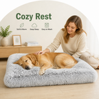 DogBedHouse Thick Fleece Lined & Washable Pet Mat (Removable Cover)
