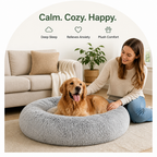 DogBedHouse Calming Plush Donut Dog Bed