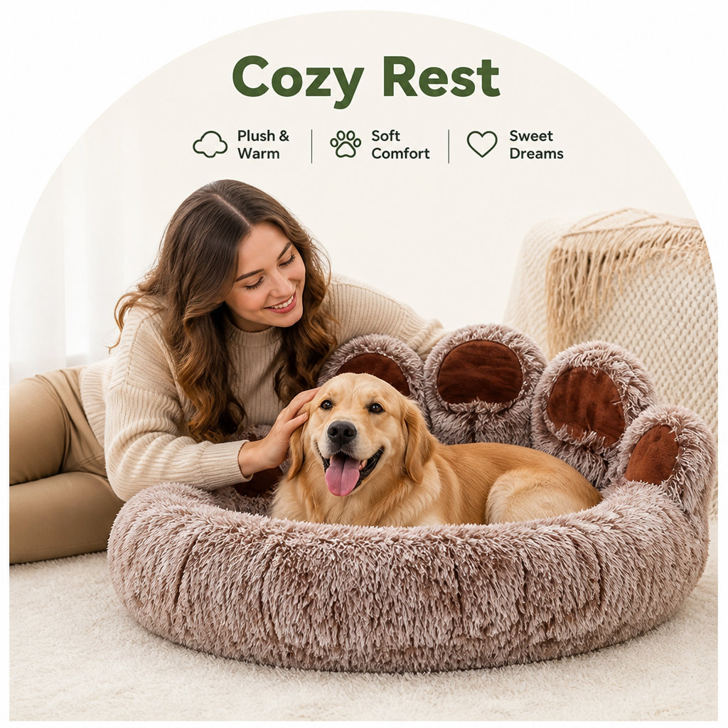 DogBedHouse Warm Plush & Thickened Polyester Pet Bed