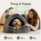 DogBedHouse Warmth-Retaining Polyester Hooded Pet Nest