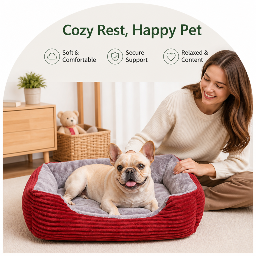DogBedHouse Cozy All-Season Corduroy Dog Bed (Multiple Sizes)