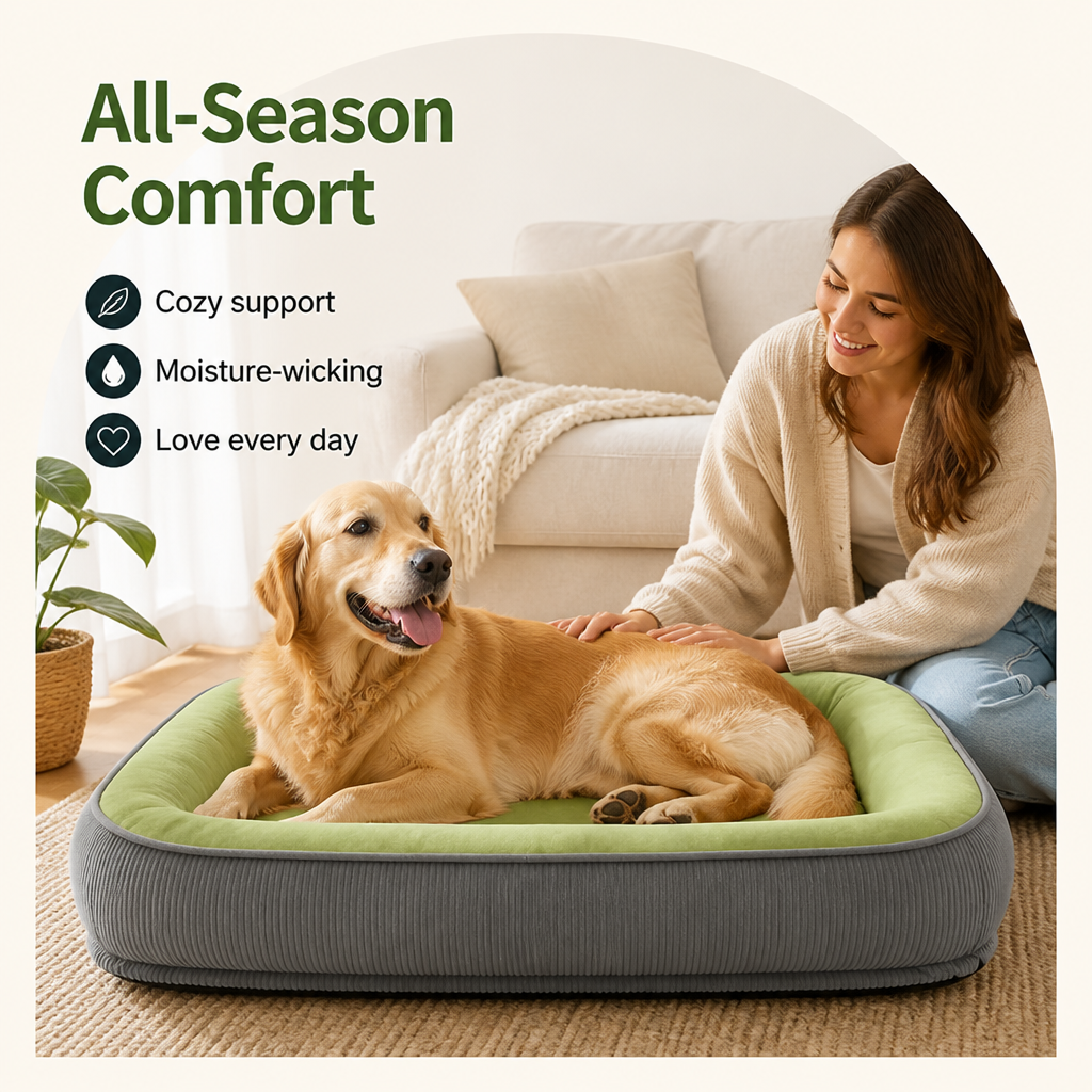 DogBedHouse All-Season Moisture-Wicking Polyester Dog Bed
