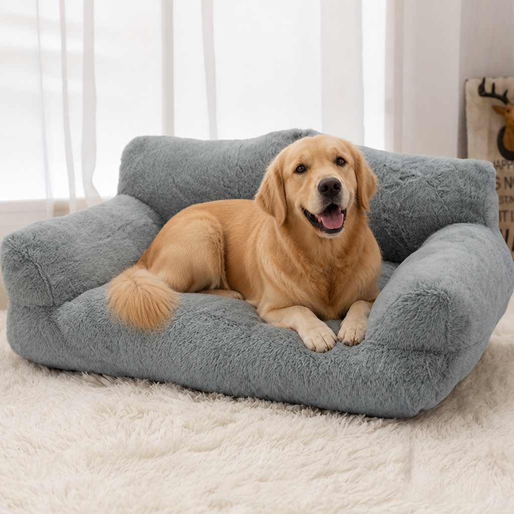 DogBedHouse Cozy Winter Washable Dog Bed (Anti-Slip Base)