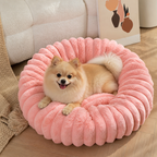 DogBedHouse Round Plush Sherpa Dog Bed (Multiple Sizes & Colors)