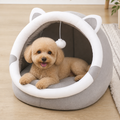 DogBedHouse Plush Polyester & Washable Pet Cave Bed