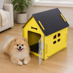 DogBedHouse Elevated Wood & Ventilated Pet House (For Small Dogs & Cats)