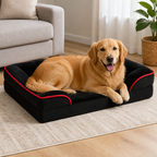 DogBedHouse Orthopedic Egg-Crate Foam & Non-Slip Dog Bed (Removable Washable Cover)
