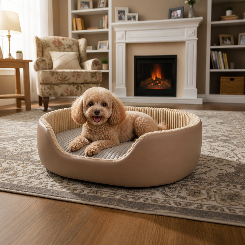 DogBedHouse Orthopedic High-Density Sponge Dog Bed (Removable Washable Cover)
