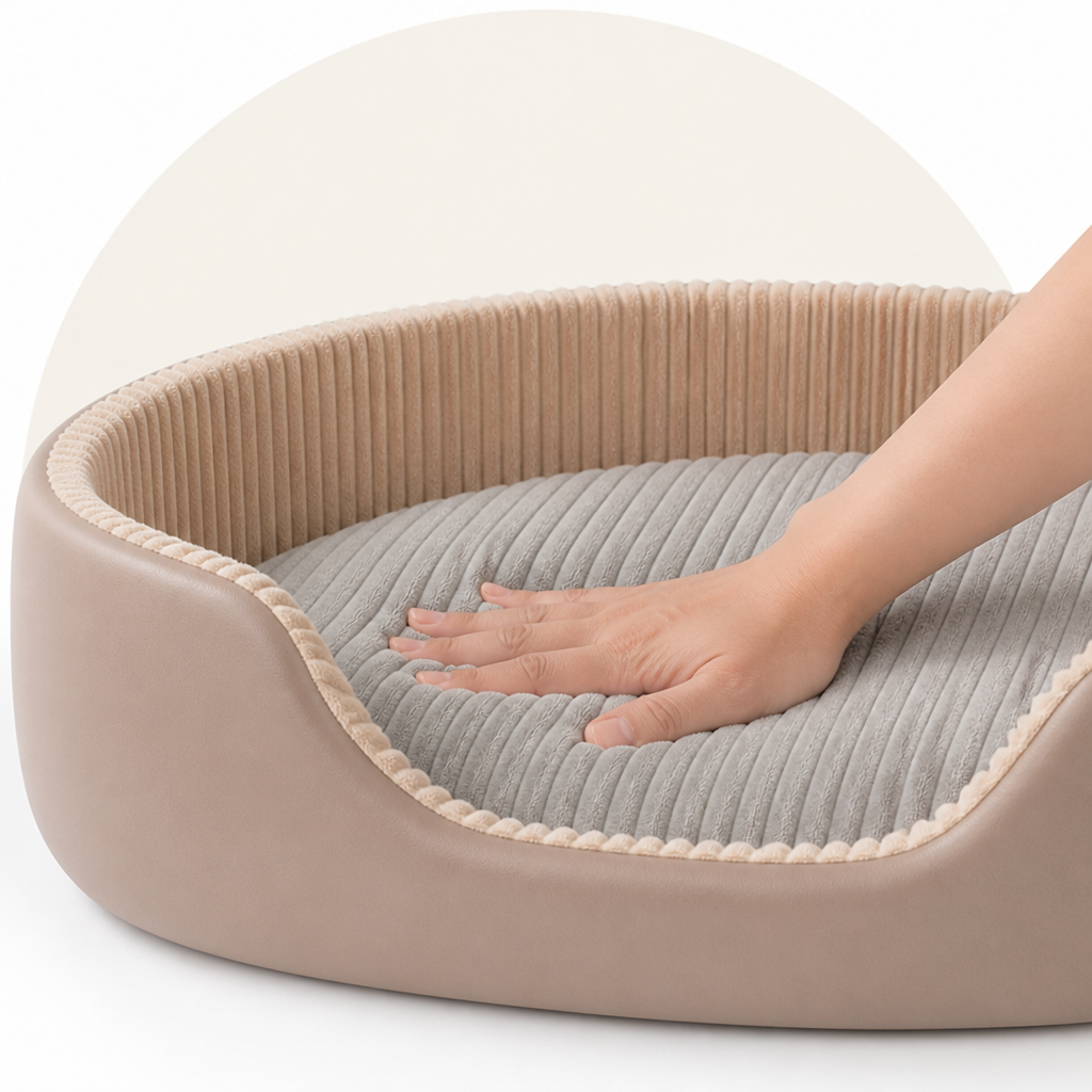 DogBedHouse Orthopedic High-Density Sponge Dog Bed (Removable Washable Cover)