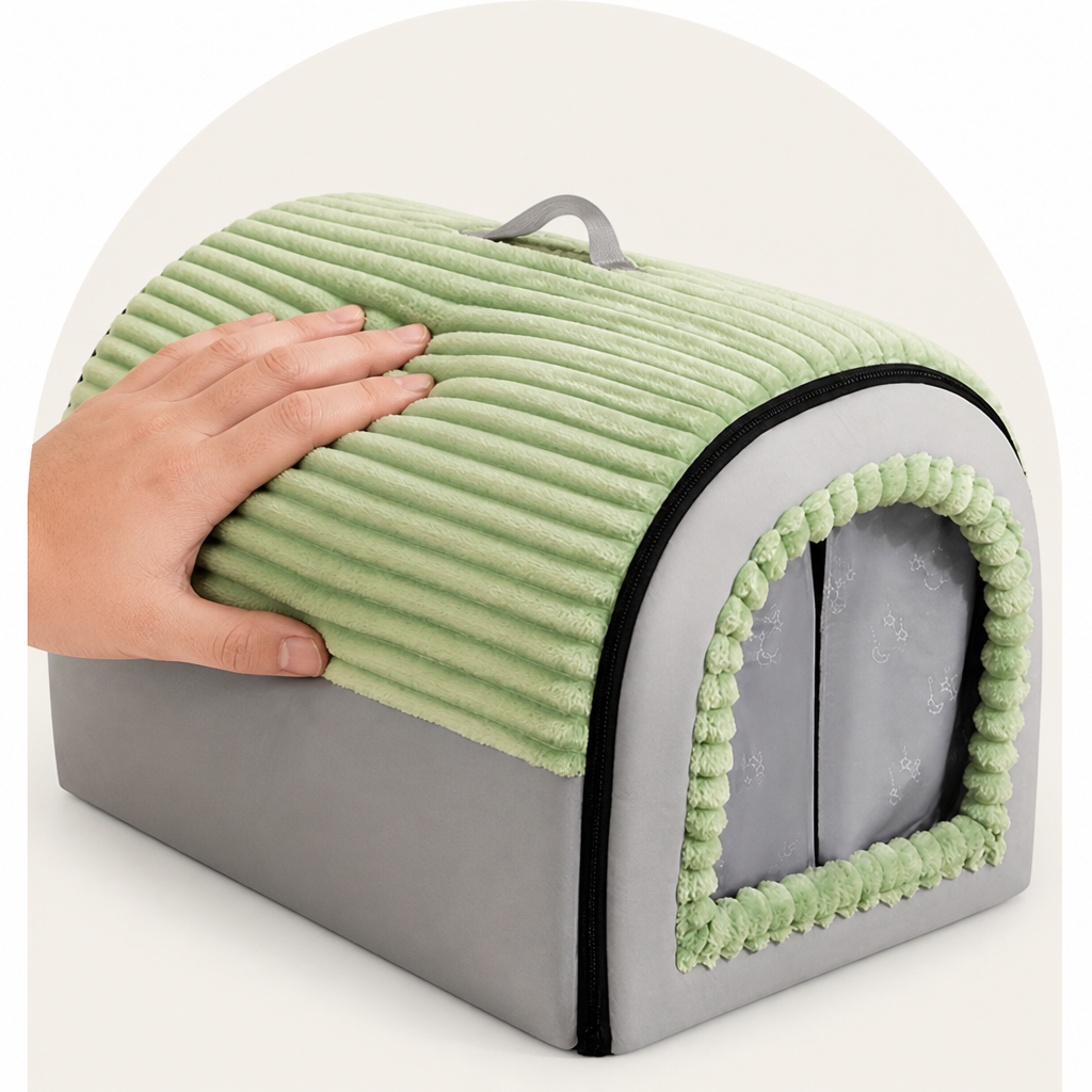 DogBedHouse Insulated Washable Pet Cave Bed (Removable Cover)