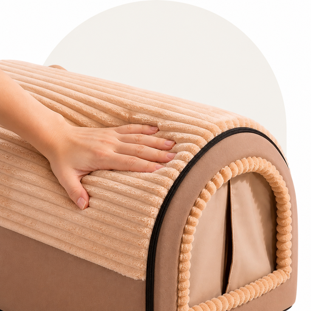DogBedHouse All-Season Foldable Washable Dog Cave Bed (Non-Slip Base)