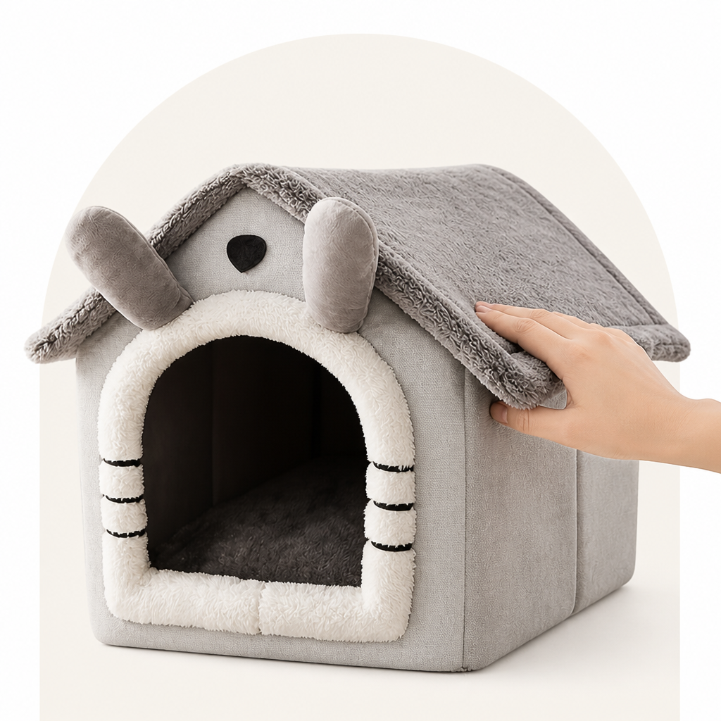 DogBedHouse Warm Insulated & Washable Cave Bed (Detachable Cover)