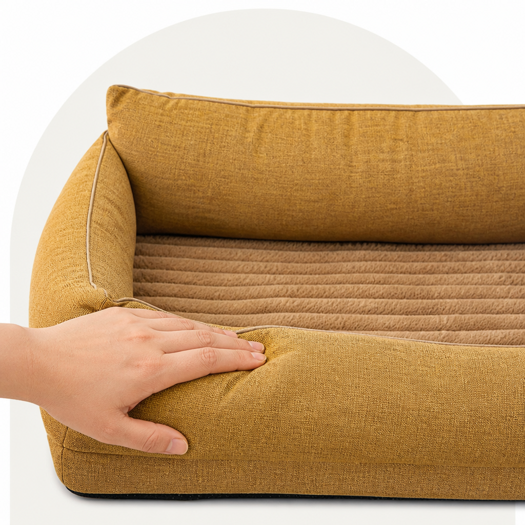 DogBedHouse Orthopedic Egg-Crate Foam Dog Bed (Water-Resistant Washable Cover)
